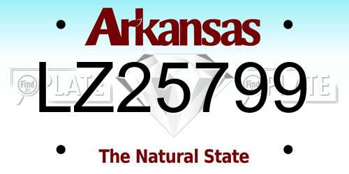 LZ25799 Arkansas License Plate
