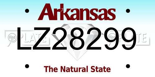 LZ28299 Arkansas License Plate
