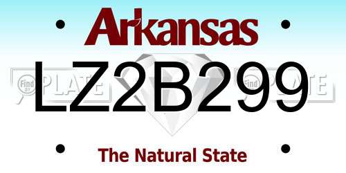 LZ2B299 Arkansas License Plate