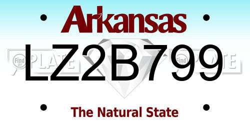 LZ2B799 Arkansas License Plate