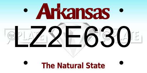 LZ2E630 Arkansas License Plate
