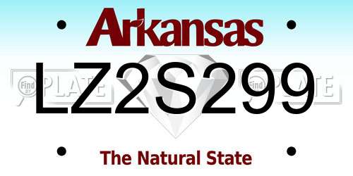 LZ2S299 Arkansas License Plate