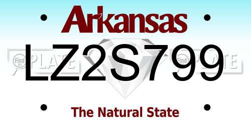 LZ2S799 Arkansas License Plate
