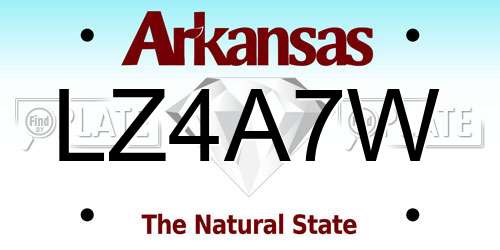 LZ4A7W Arkansas License Plate