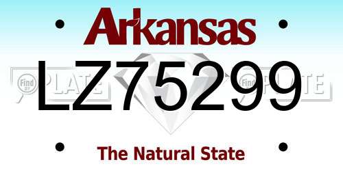 LZ75299 Arkansas License Plate