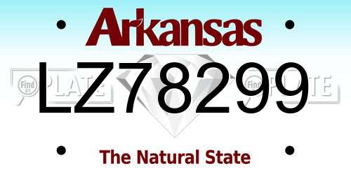 LZ78299 Arkansas License Plate