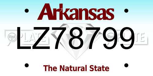 LZ78799 Arkansas License Plate