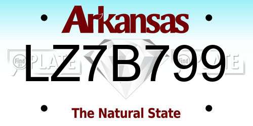 LZ7B799 Arkansas License Plate