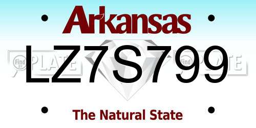 LZ7S799 Arkansas License Plate