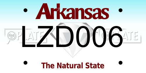 LZD006 Arkansas License Plate