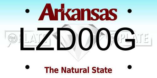 LZD00G Arkansas License Plate