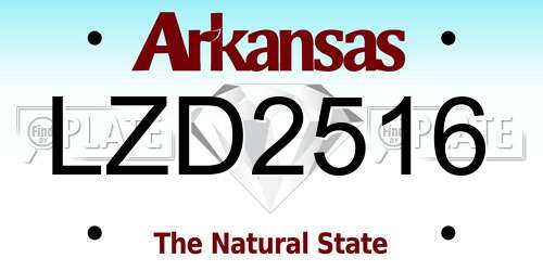 LZD2516 Arkansas License Plate