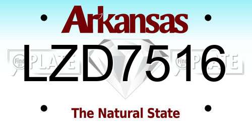LZD7516 Arkansas License Plate