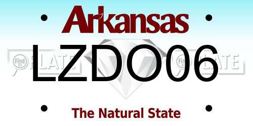 LZDO06 Arkansas License Plate
