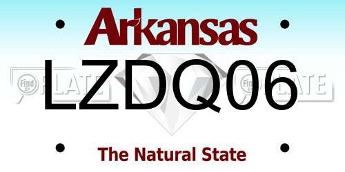 LZDQ06 Arkansas License Plate