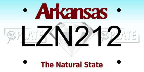 LZN212 Arkansas License Plate