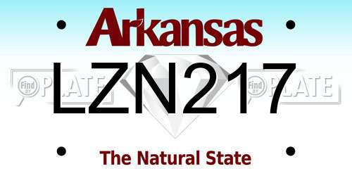 LZN217 Arkansas License Plate