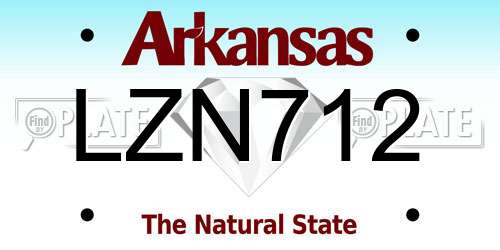 LZN712 Arkansas License Plate