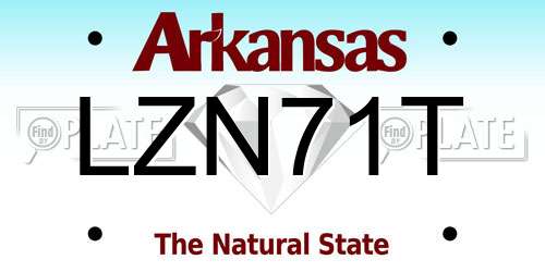 LZN71T Arkansas License Plate