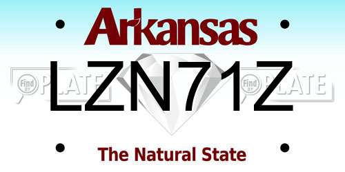 LZN71Z Arkansas License Plate