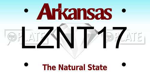 LZNT17 Arkansas License Plate