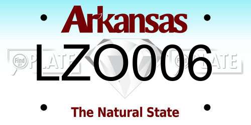 LZO006 Arkansas License Plate