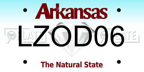 LZOD06 Arkansas License Plate