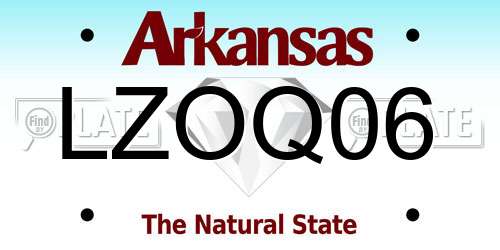 LZOQ06 Arkansas License Plate