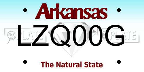 LZQ00G Arkansas License Plate