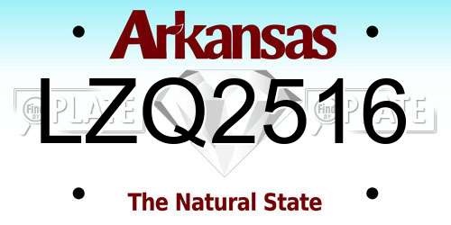 LZQ2516 Arkansas License Plate