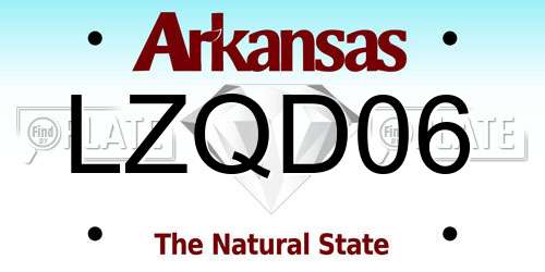 LZQD06 Arkansas License Plate