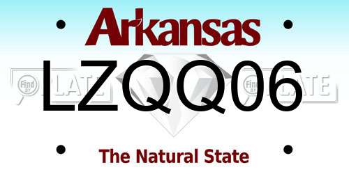 LZQQ06 Arkansas License Plate