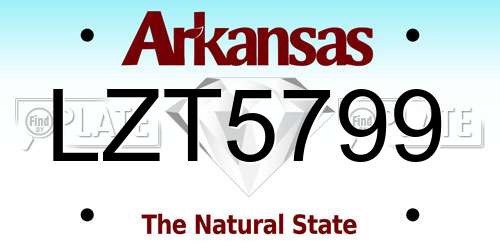 LZT5799 Arkansas License Plate