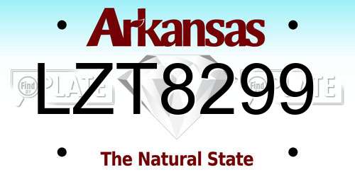 LZT8299 Arkansas License Plate