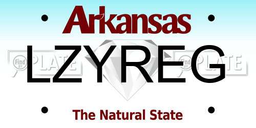 LZYREG Arkansas License Plate