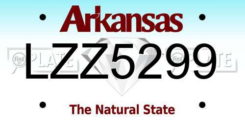 LZZ5299 Arkansas License Plate