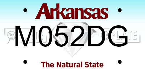 M052DG Arkansas License Plate
