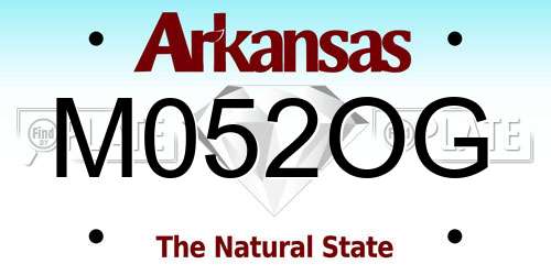 M052OG Arkansas License Plate