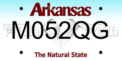 M052QG Arkansas License Plate