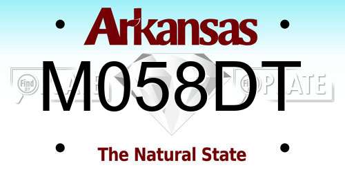 M058DT Arkansas License Plate