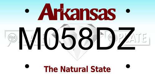 M058DZ Arkansas License Plate
