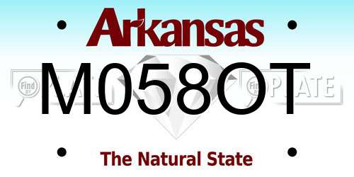 M058OT Arkansas License Plate