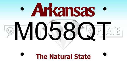 M058QT Arkansas License Plate
