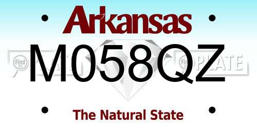 M058QZ Arkansas License Plate
