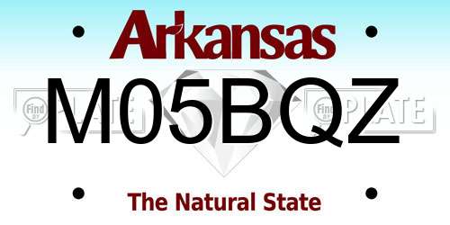 M05BQZ Arkansas License Plate
