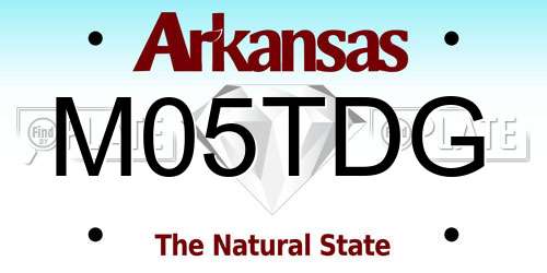 M05TDG Arkansas License Plate