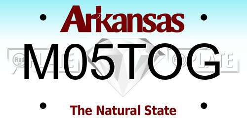 M05TOG Arkansas License Plate