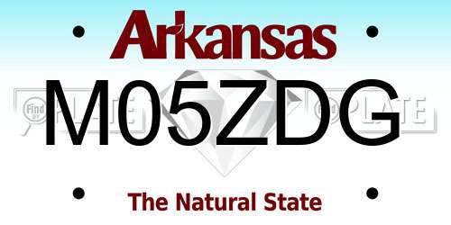 M05ZDG Arkansas License Plate