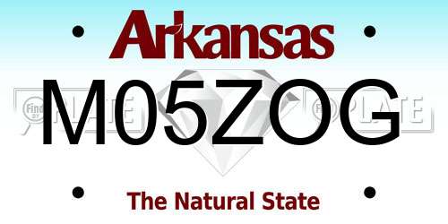 M05ZOG Arkansas License Plate