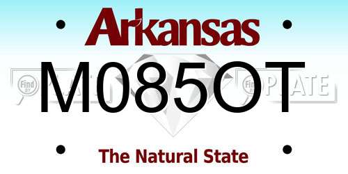 M085OT Arkansas License Plate